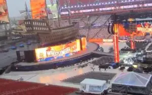 WWE Repairing Storm Damaged WrestleMania Set