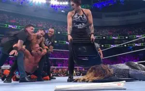 Rhea Ripley Reacts To Hitting A Con-Chair-To on Beth Phoenix at WWE Extreme Rules