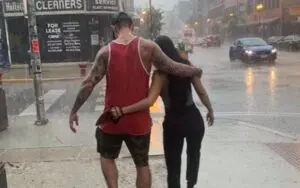 CM Punk & AJ Lee Take A Walk In The Rain For Valentine’s Day