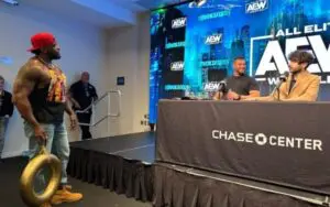 Powerhouse Hobbs Confronts Wardlow During AEW Revolution Media Scrum
