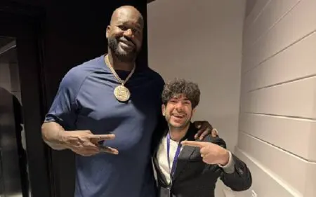 Tony Khan Links Up With Shaquille O'Neal During Super Bowl LVIII