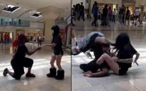 Marriage Proposal By Indie Wrestler Turns Into Wrestling Match at Shopping Mall