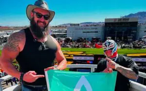 Rey Mysterio and Braun Strowman Waive the Green Flag at NASCAR South Point 400