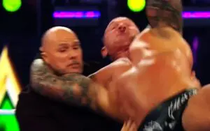 Adam Pearce Reacts After Randy Orton Hits Him with an RKO at Crown Jewel