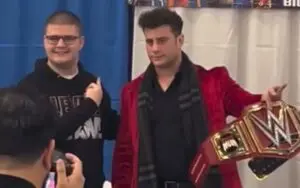MJF Throws WWE Title Belt to the Floor at Meet and Greet MJF Throws WWE Title Belt to the Floor at Meet and Greet