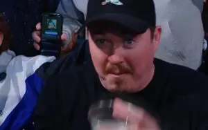 Shane Gillis Chugs a Beer at Ringside During WWE SmackDown in Austin, Texas