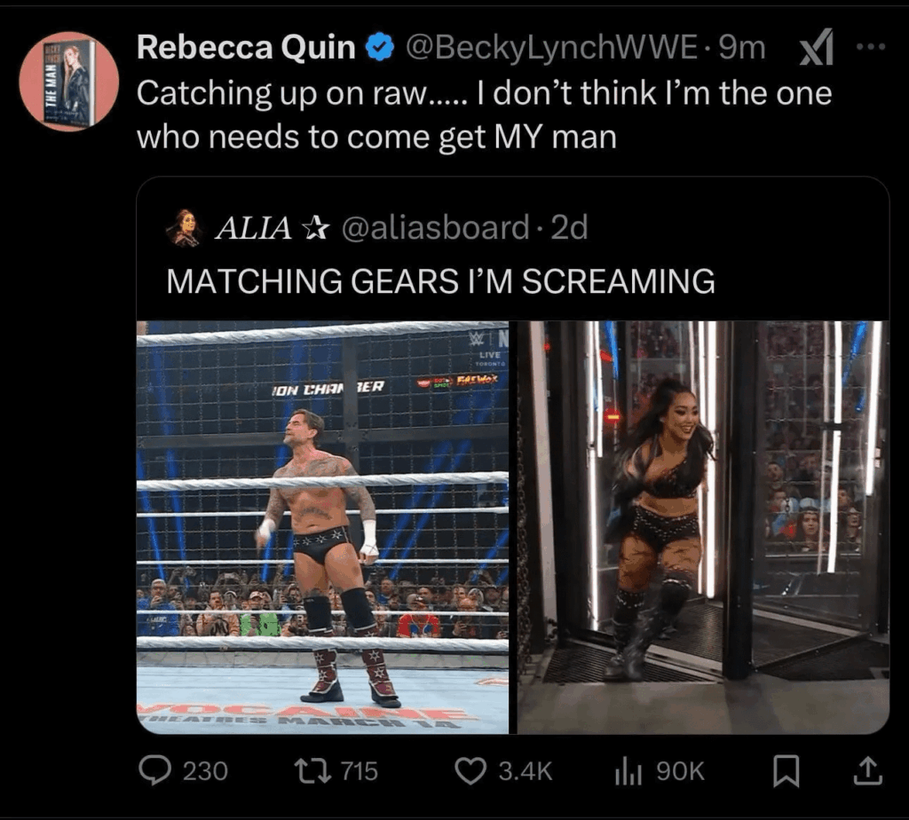 Cora Jade Deletes Tweet Calling Out Becky Lynch’s “Weird Behavior” Over CM Punk Dig