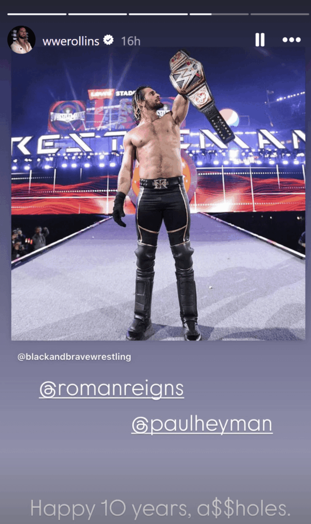 Seth Rollins Trolls Roman Reigns and Paul Heyman With Savage WrestleMania Throwback