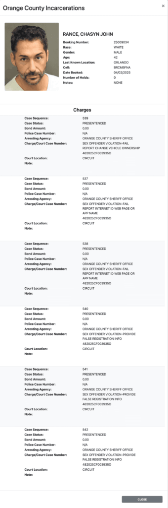 Chasyn Rance Arrested Again for Violating Sex Offender Registration