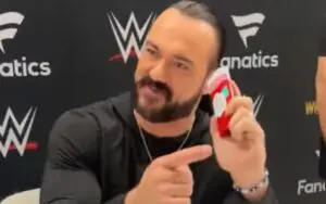 Drew McIntyre Signs Stick of Old Spice at WWE World After F-Bomb WrestleMania PSA