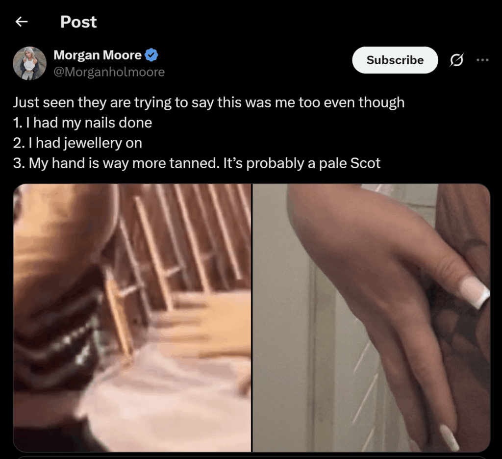 OnlyFans Model Morgan Moore Denies Grabbing Dominik Mysterio at WWE Event