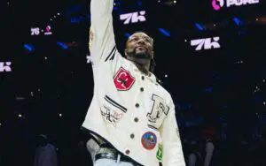 Swerve Strickland Rings the Bell for 76ers Game Ahead of AEW Dynasty Showdown with Jon Moxley