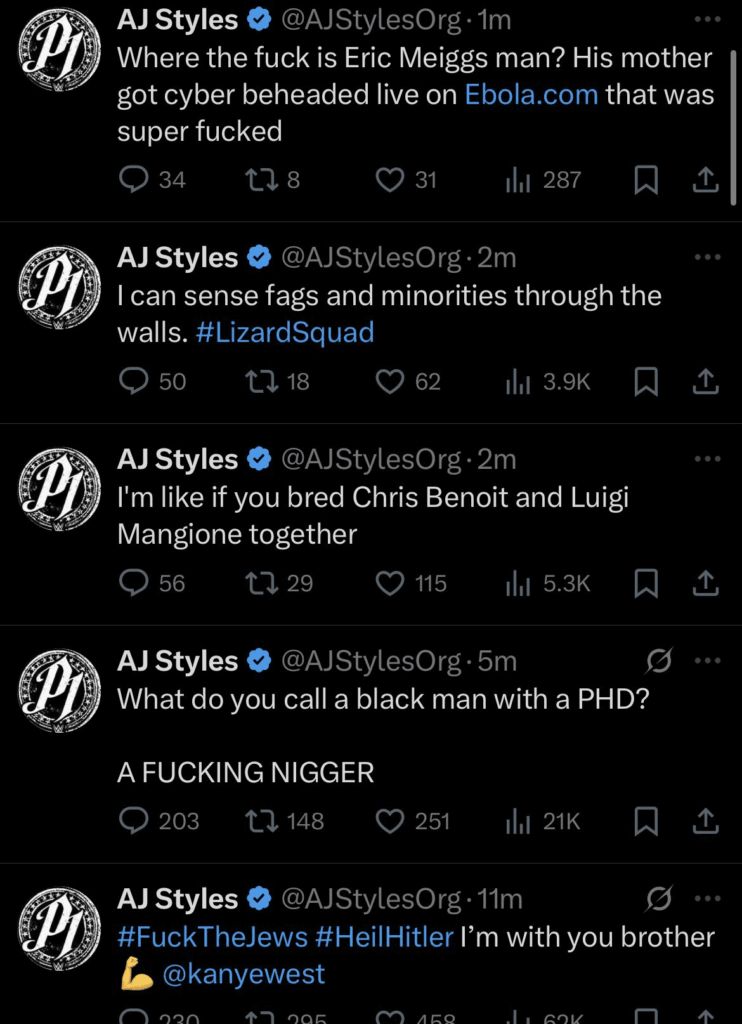 AJ Styles' Twitter Account Compromised in Hacking Incident