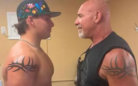 Gage Goldberg Shows Off Matching Tribal Tattoo with Dad Bill Goldberg