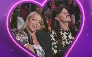 Liv Morgan & Dominik Mysterio Featured On Kiss Cam During Netflix Tudum