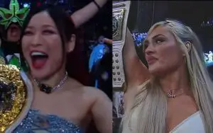 Iyo Sky and Tiffany Stratton Spotted Ringside at WWE x AAA Worlds Collide