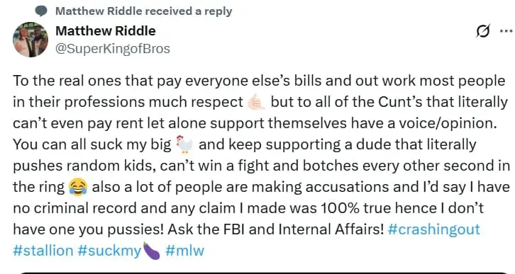 Matt Riddle Unloads on CM Punk and His Fans in Deleted Post After Saudi Arabia Fan Backlash