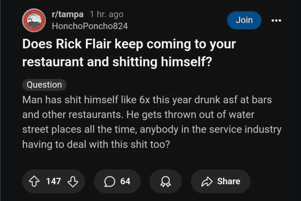 Ric Flair Allegedly Soiled Himself Multiple Times at Florida Bars