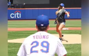 Tiffany Stratton Throws First Pitch at New York Mets Game Tiffany Stratton Throws First Pitch at New York Mets Game
