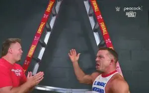 WWE Money in the Bank Ladders Covered in Fireball Branding