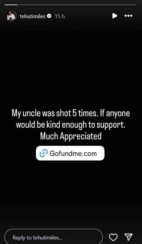 Ashante Adonis Seeks Support After Uncle Gets Shot Multiple Times