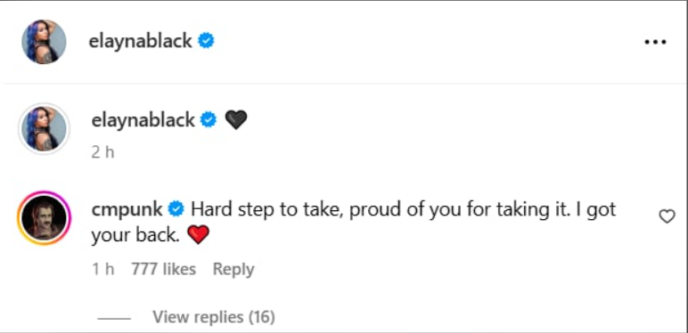CM Punk Reacts to Elayna Black Stepping Away From Wrestling
