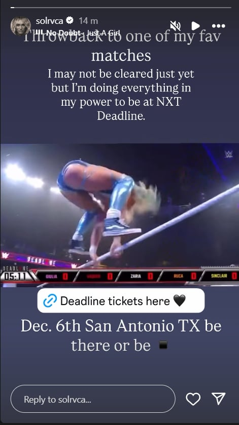 Sol Ruca Addresses Status for NXT Deadline Amid Injury Recovery