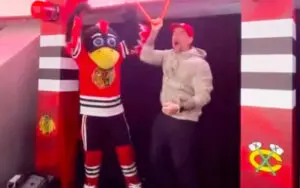 CM Punk Sounds the Goal Horn at Chicago Blackhawks Game CM Punk Sounds the Goal Horn at Chicago Blackhawks Game
