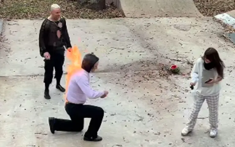 Darby Allin Sets His Brother on Fire in Bizarre Marriage Proposal Gone Wrong
