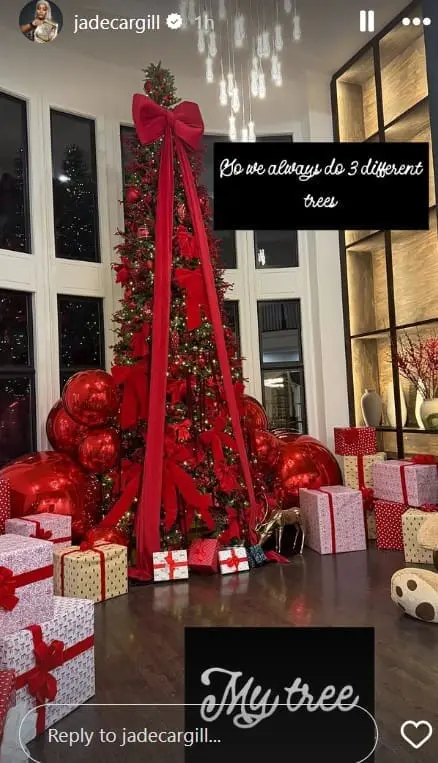 Jade Cargill Flexes Big With Insanely Loaded Three Christmas Tree Setup