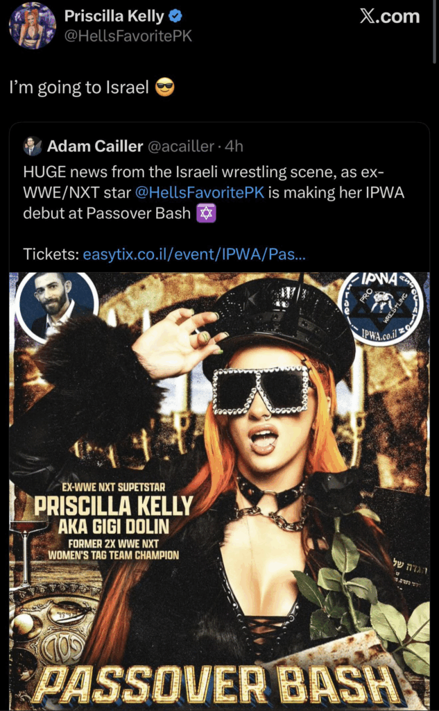 Ex-WWE Star Priscilla Kelly Pulls Out of Israel Wrestling Event After Backlash