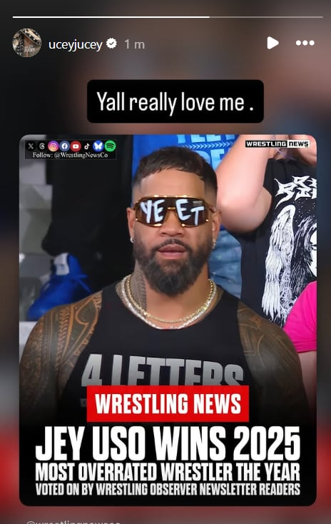 Jey Uso Reacts to Being Named Most Overrated Wrestler of 2025