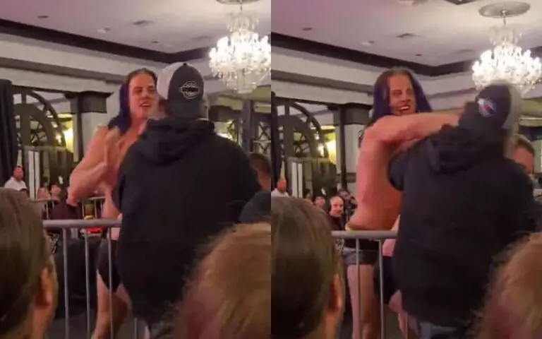 Matt Riddle Shoves “Bad Ass Construction Worker” In The Head During Ringside Altercation