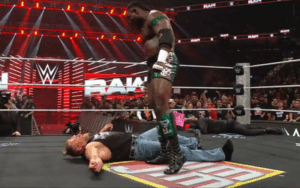 Oba Femi Manhandles Brock Lesnar Before Accepting WrestleMania Challenge During 3/16 WWE RAW