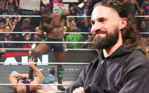 Seth Rollins Reacts to Oba Femi Destroying Brock Lesnar on WWE RAW