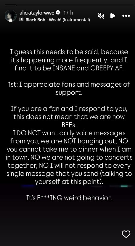 WWE’s Alicia Taylor Calls Out Fans for Obsessive and Creepy Behavior