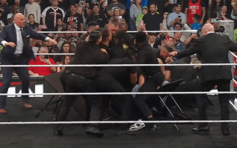 Brock Lesnar & Oba Femi Contract Signing Ends In Pure Pandemonium During 4/6 WWE RAW