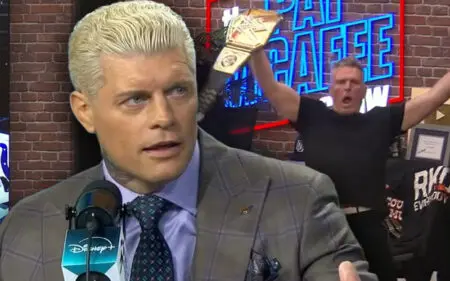 Cody Rhodes Calls Pat McAfee Holding WWE Title “Most Offensive Image In Wrestling History” Cody Rhodes Calls Pat McAfee Holding WWE Title “Most Offensive Image In Wrestling History”