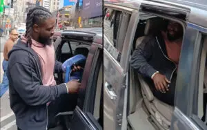 Footage Shows Oba Femi Being Hounded by Autograph Seekers Outside His Car