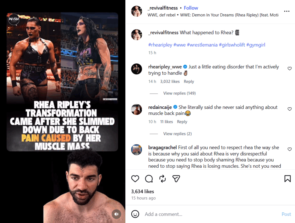 Rhea Ripley Reveals She’s Dealing With an Eating Disorder Amid Weight Loss Rumors