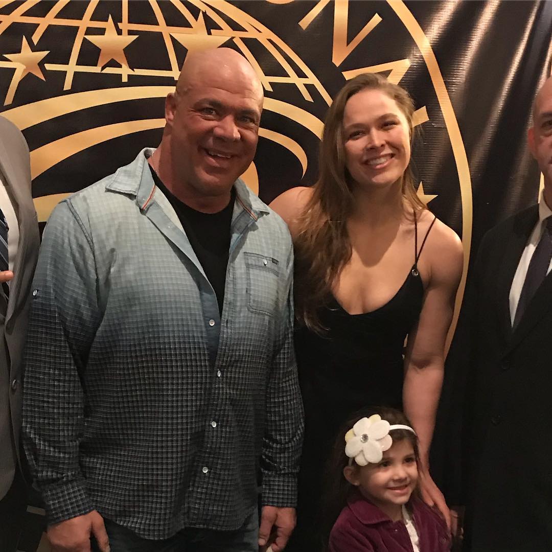 Ronda Rousey Appears with Kurt Angle at Hall of Fame Ceremony