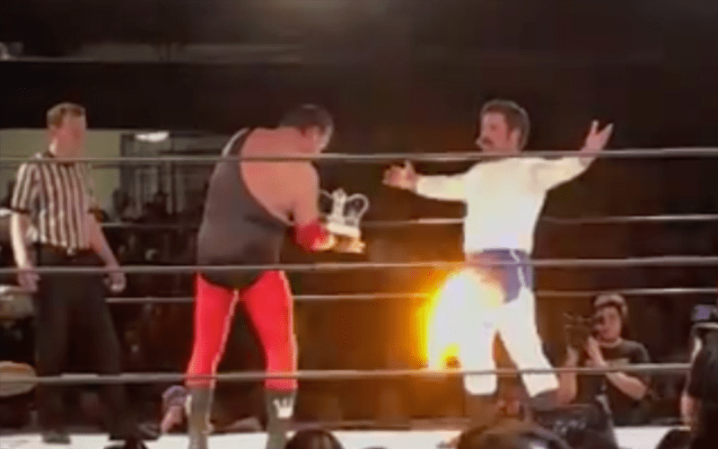 Jerry Lawler Throws A Fireball At Joey Ryan’s Love Stick