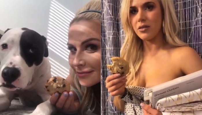 Natalya & Nia Jax’s Dog Lick A Cookie Before Lana Eats It