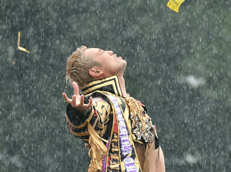 “Rainmaker” Kazuchika Okada Wrestles In Actual Rain