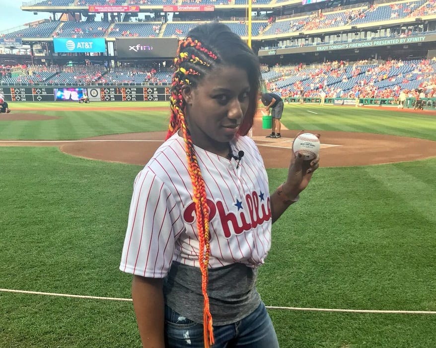 Watch Ember Moon Throw Out First Pitch At Phillies Game