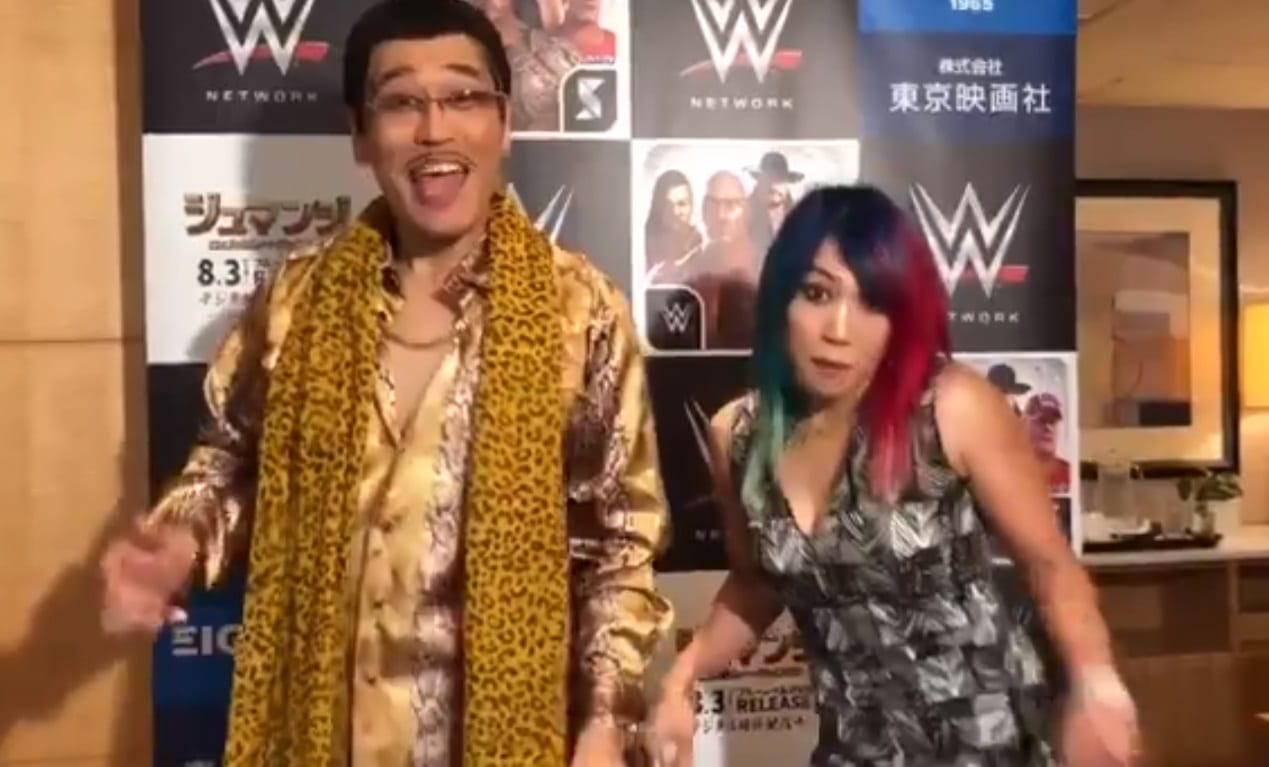 Asuka Sings And Dances With Viral Video Star While In Japan
