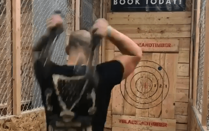 Watch Baron Corbin Show Off His Axe Throwing Skills