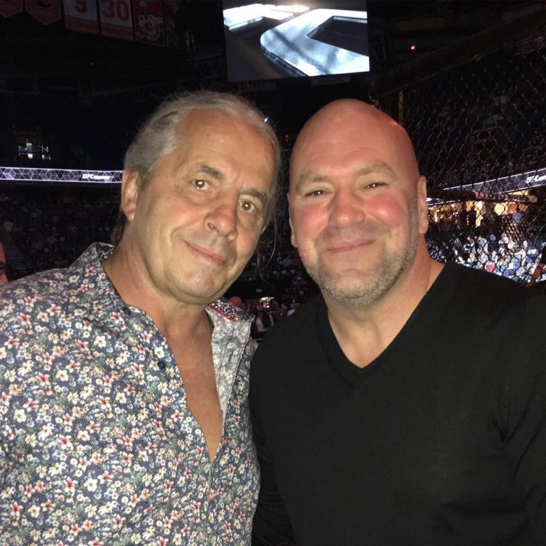Bret Hart Hangs out with Dana White at UFC Fight Night Calgary