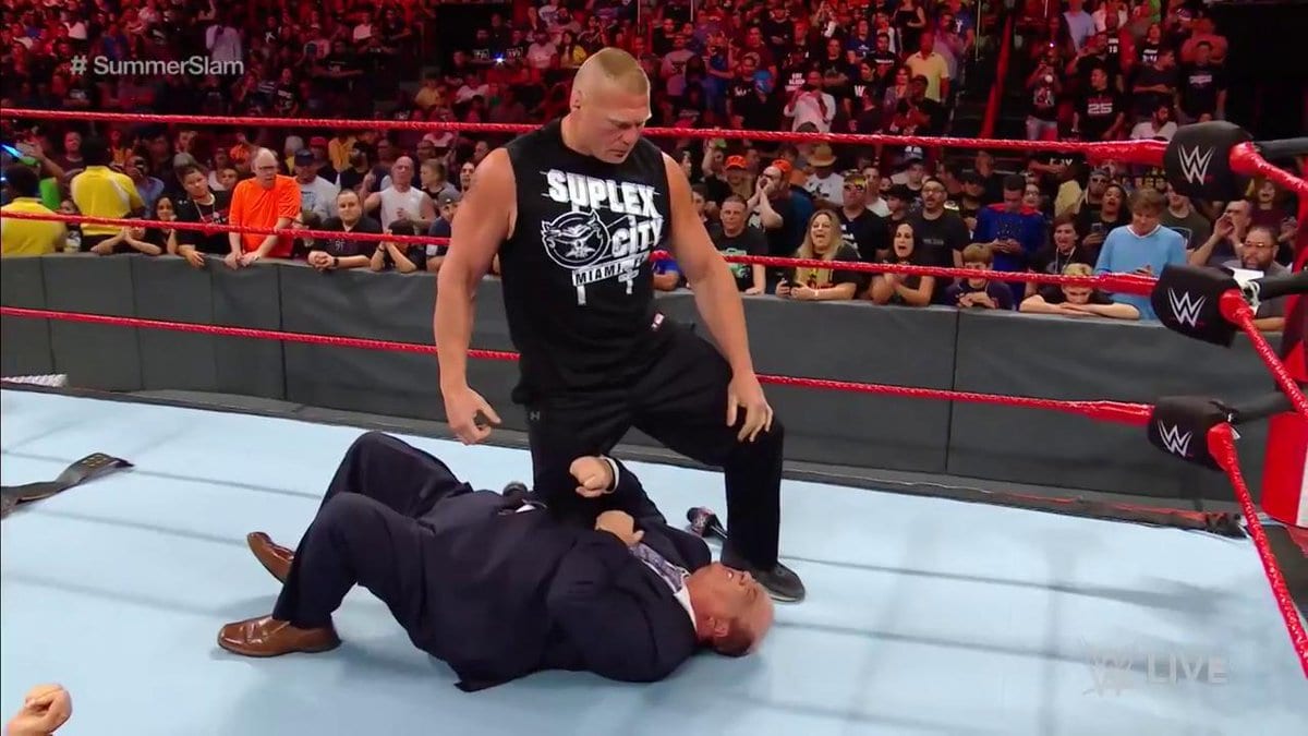 Brock Lesnar F5’s Kurt Angle on RAW & Assaults Paul Heyman