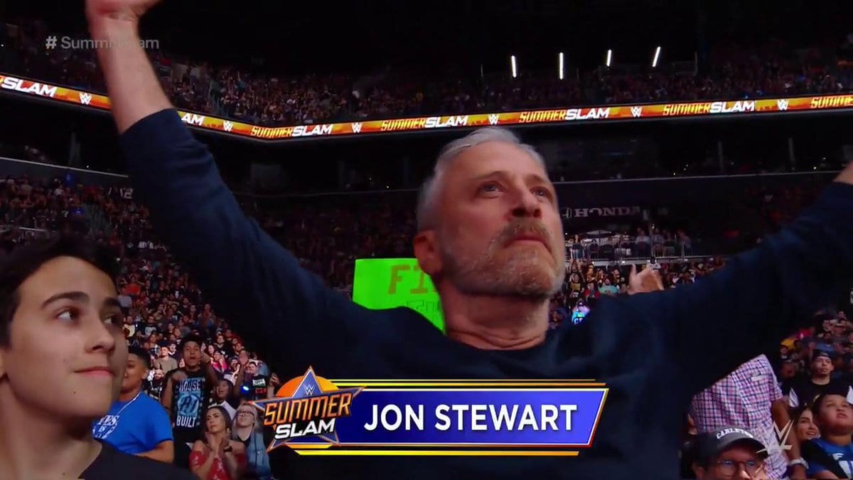 SummerSlam Fans Boo Jon Stewart Out of the Building